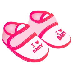 Pink Baby Shoes Cutout | I Love Baby Baby Shower Décor
